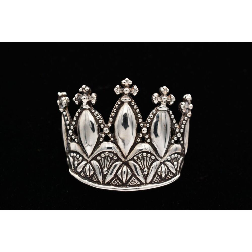 Andrea Barnett Sterling Crown Pin Brooch 21.10 Grams Silver 925 80s Signed BinBA